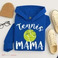 Tennis Mama Proud Mom Tennis Player Retro Distressed Great Gift Hoodie thumb 4