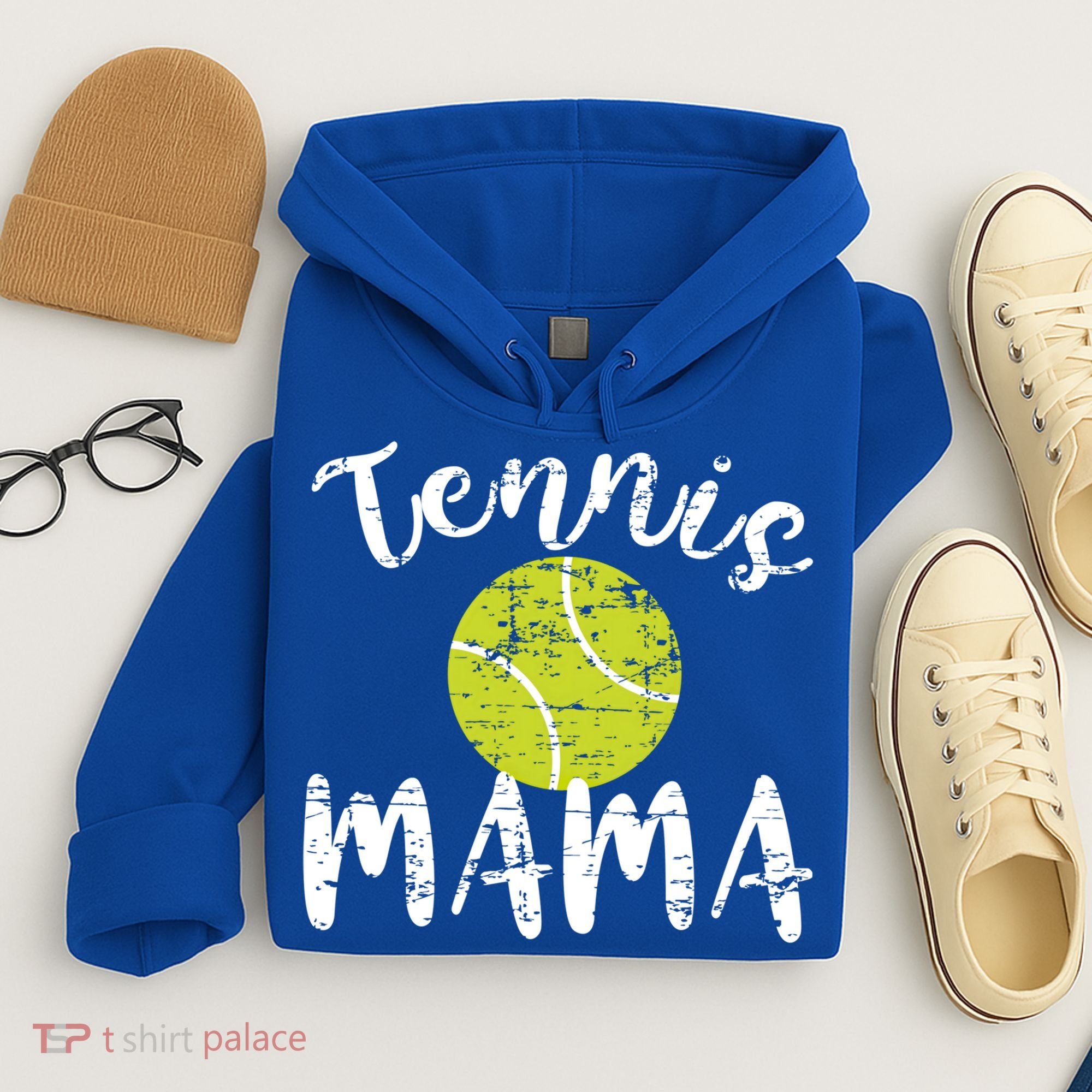 Tennis Mama Proud Mom Tennis Player Retro Distressed Great Gift Hoodie