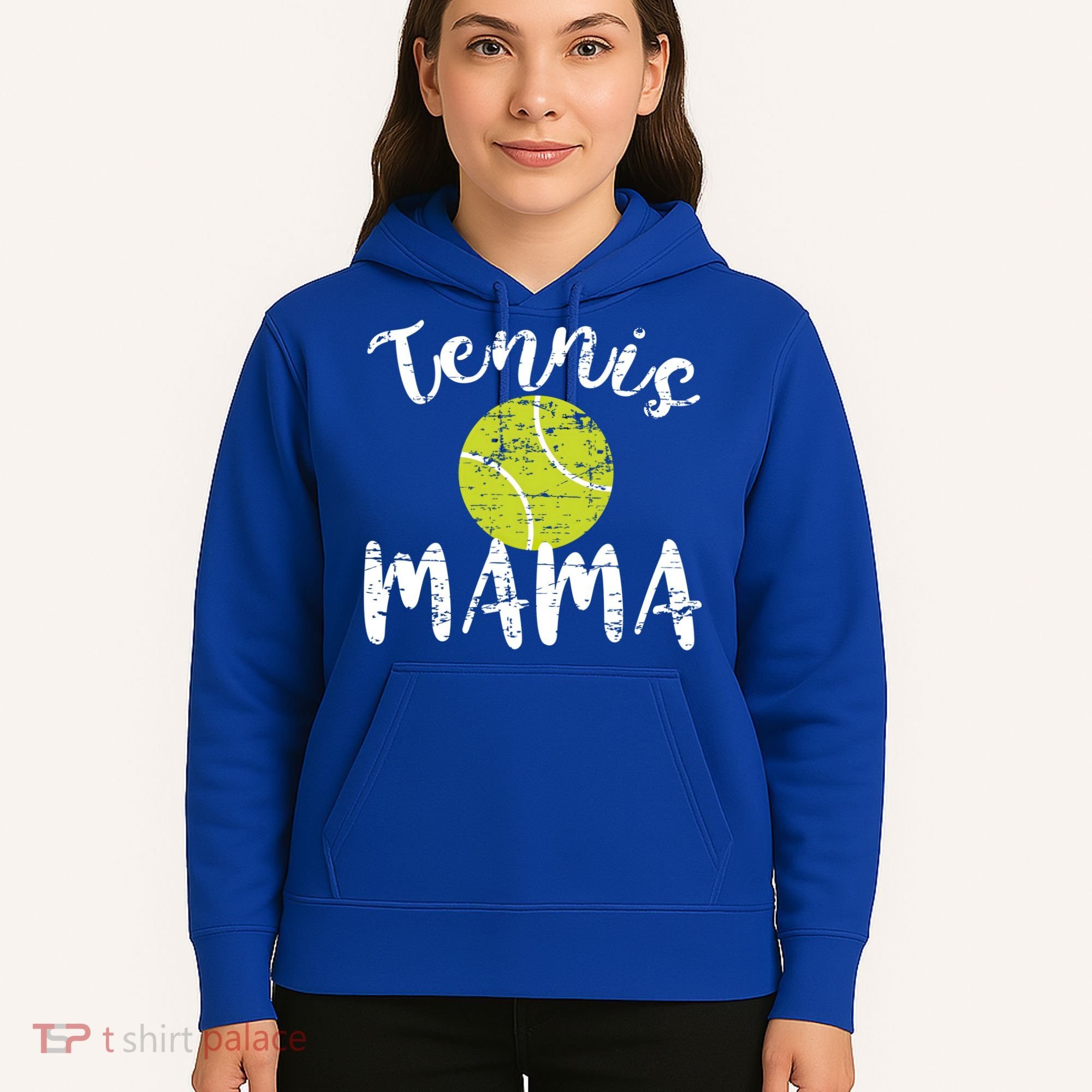 Tennis Mama Proud Mom Tennis Player Retro Distressed Great Gift Hoodie