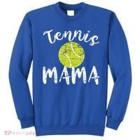 Tennis Mama Proud Mom Tennis Player Retro Distressed Great Gift Sweatshirt thumb 0