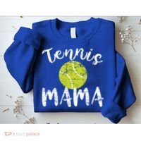 Tennis Mama Proud Mom Tennis Player Retro Distressed Great Gift Sweatshirt thumb 2