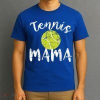 Tennis Mama Proud Mom Tennis Player Retro Distressed Great Gift T-Shirt thumb 3