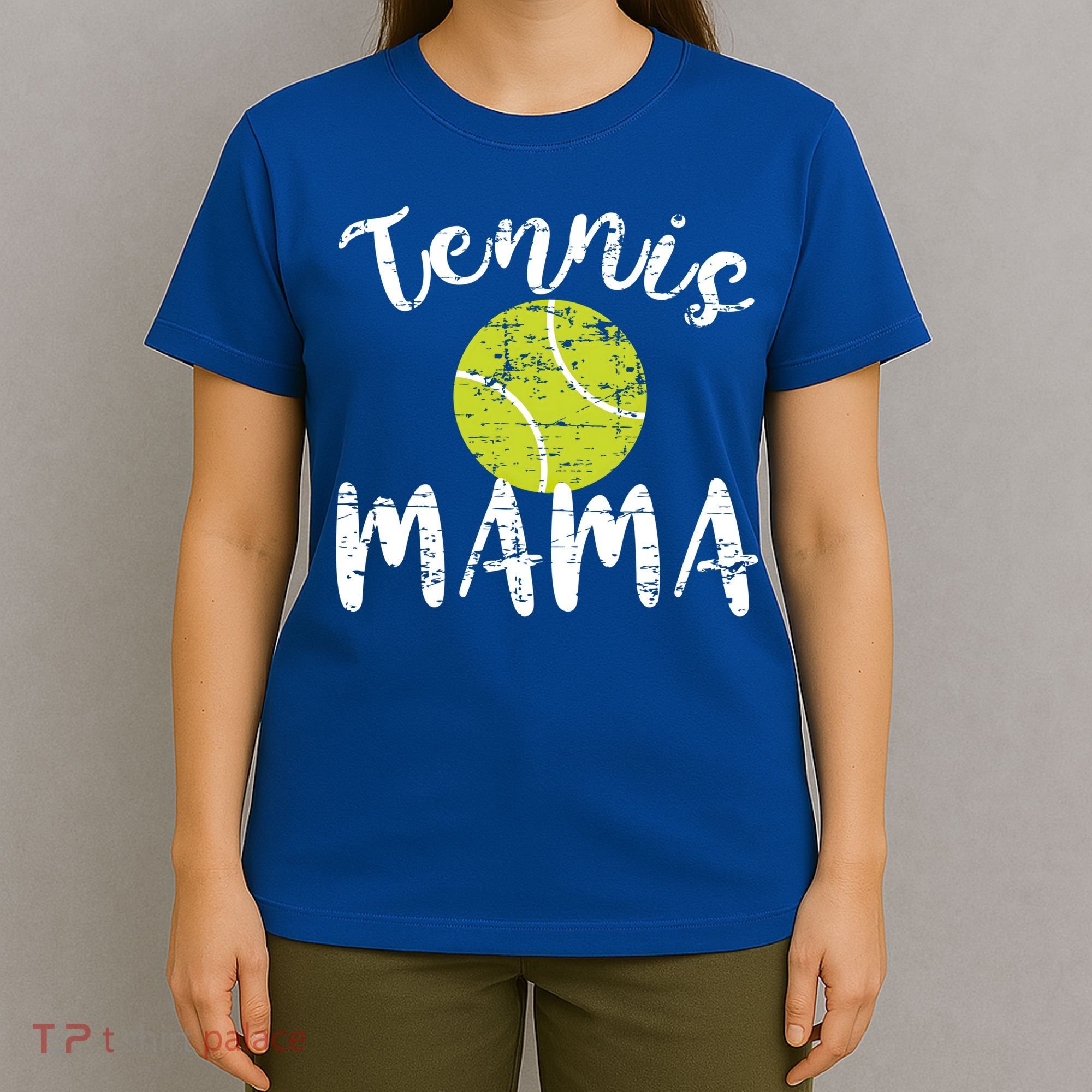 Tennis Mama Proud Mom Tennis Player Retro Distressed Great Gift T-Shirt