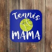 Tennis Mama Proud Mom Tennis Player Retro Distressed Great Gift Coaster thumb 0