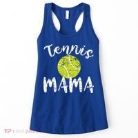 Tennis Mama Proud Mom Tennis Player Retro Distressed Great Gift Women's Tank Top thumb 0