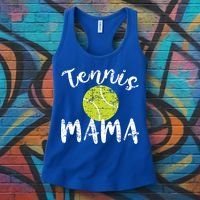 Tennis Mama Proud Mom Tennis Player Retro Distressed Great Gift Women's Tank Top thumb 3