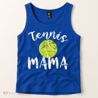Tennis Mama Proud Mom Tennis Player Retro Distressed Great Gift Tank Top thumb 2