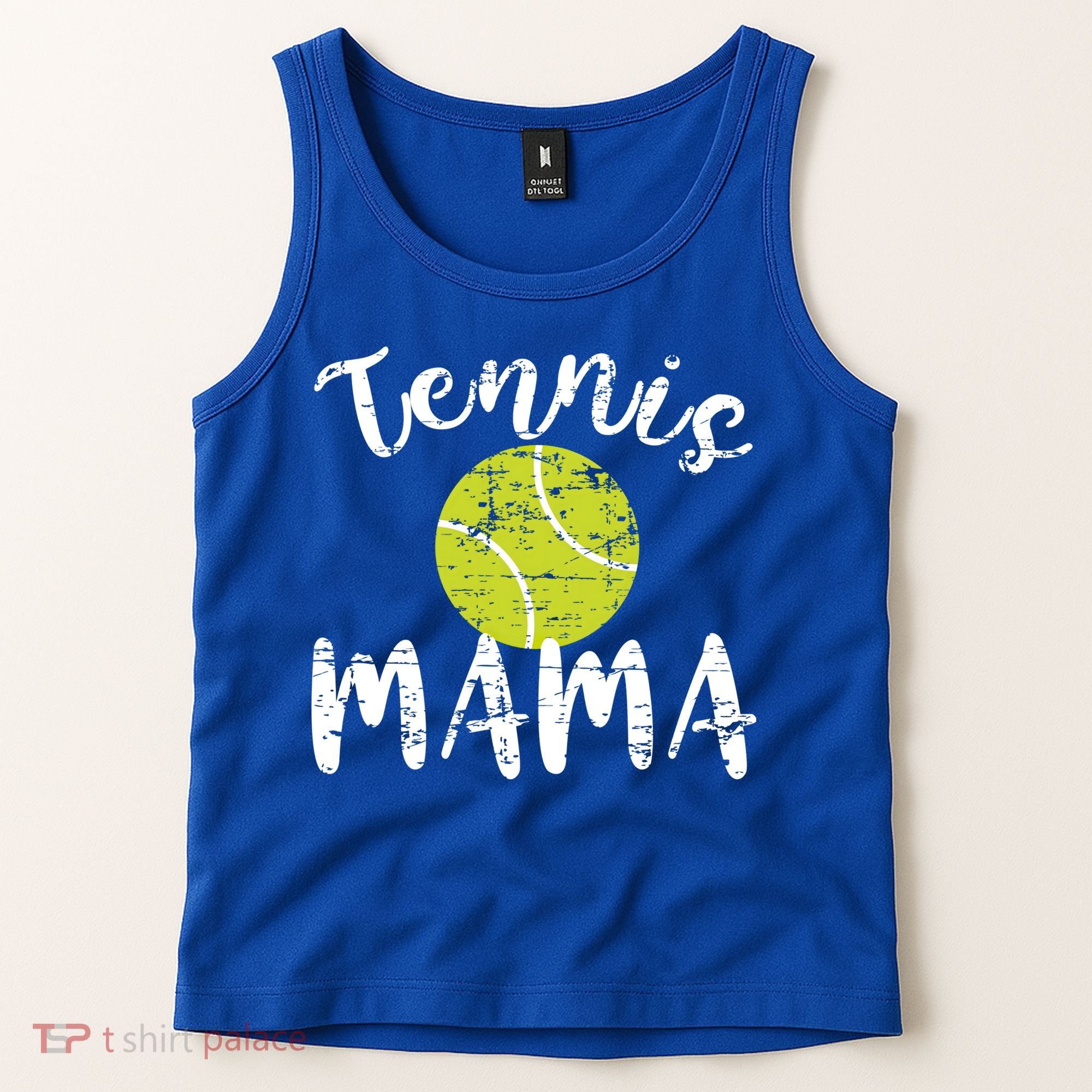 Tennis Mama Proud Mom Tennis Player Retro Distressed Great Gift Tank Top