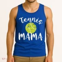 Tennis Mama Proud Mom Tennis Player Retro Distressed Great Gift Tank Top thumb 3