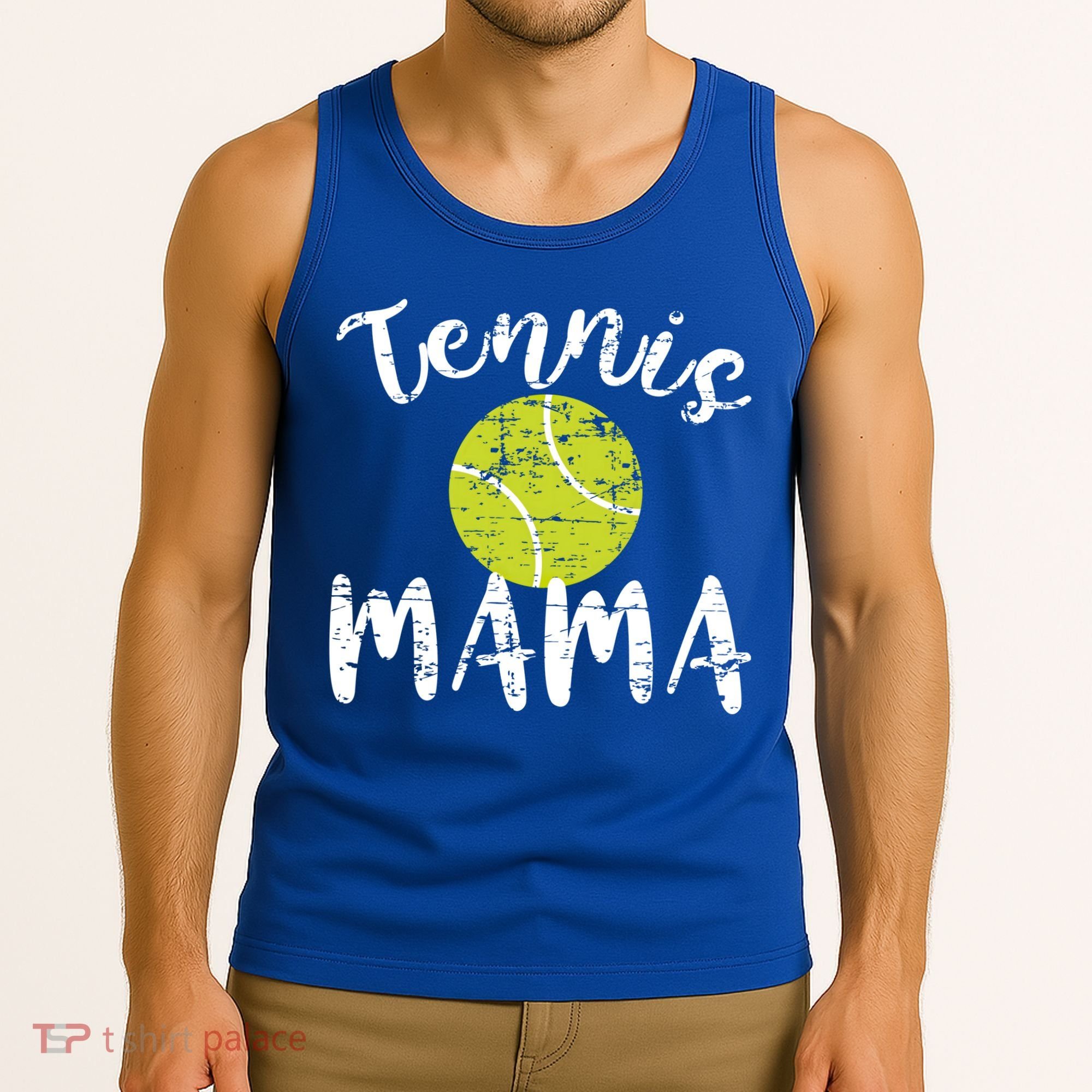 Tennis Mama Proud Mom Tennis Player Retro Distressed Great Gift Tank Top