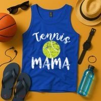 Tennis Mama Proud Mom Tennis Player Retro Distressed Great Gift Tank Top thumb 4