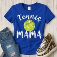 Tennis Mama Proud Mom Tennis Player Retro Distressed Great Gift Women's T-Shirt thumb 3