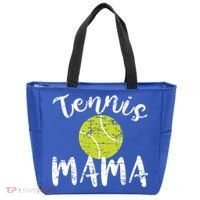 Tennis Mama Proud Mom Tennis Player Retro Distressed Great Gift Tote Bag thumb 0