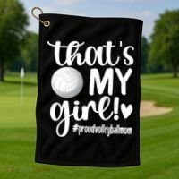 That's My Proud Volleyball Mom Volleyball Mother Gift Golf Towel thumb 1