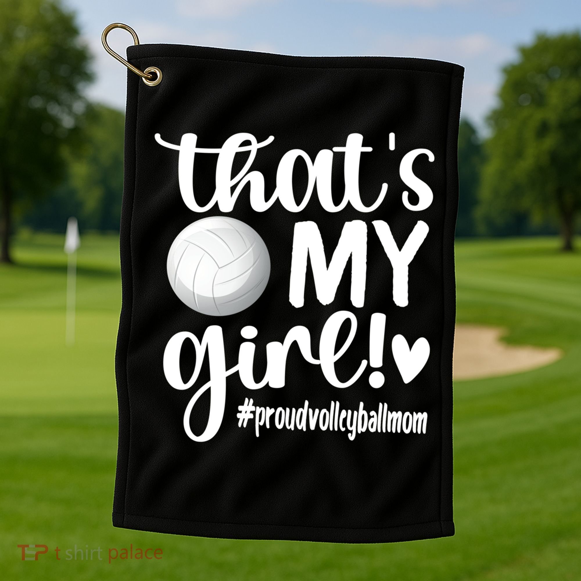 That's My Proud Volleyball Mom Volleyball Mother Gift Golf Towel