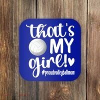 That's My Proud Volleyball Mom Volleyball Mother Gift Coaster thumb 0