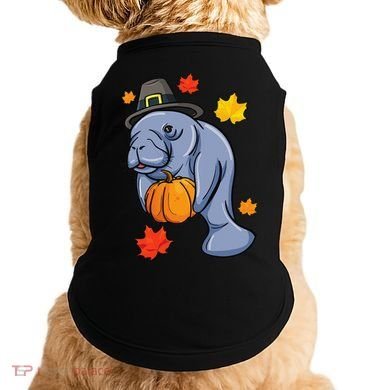 Thanksgiving Manatee Pilgrim Fall Pumpkin Dugong Doggie Tank