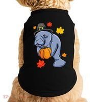 Thanksgiving Manatee Pilgrim Fall Pumpkin Dugong Doggie Tank thumb 0