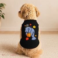 Thanksgiving Manatee Pilgrim Fall Pumpkin Dugong Doggie Tank thumb 2