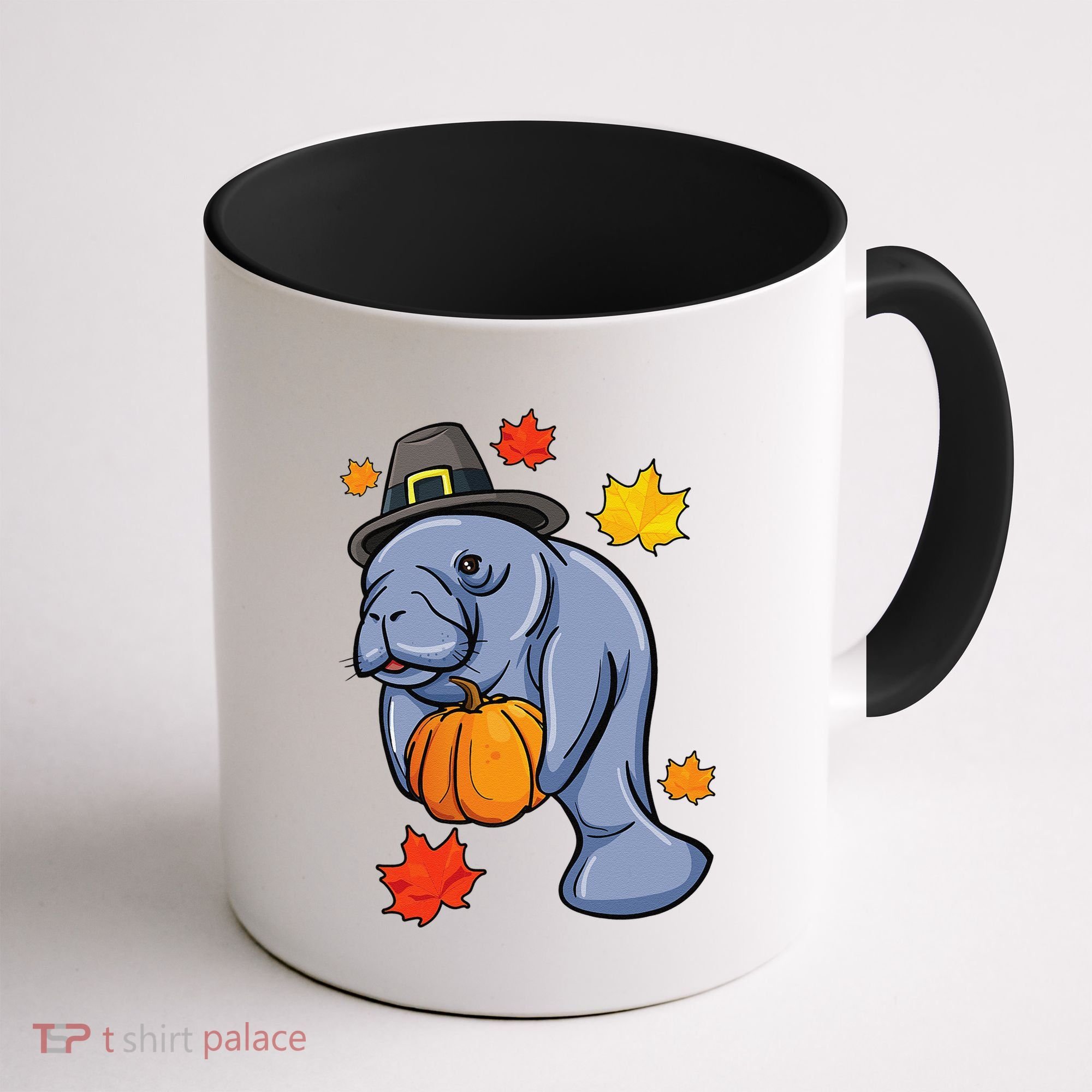 Thanksgiving Manatee Pilgrim Fall Pumpkin Dugong Coffee Mug