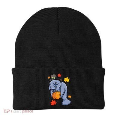 Thanksgiving Manatee Pilgrim Fall Pumpkin Dugong Beanie