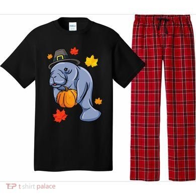 Thanksgiving Manatee Pilgrim Fall Pumpkin Dugong Pajama Set
