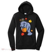 Thanksgiving Manatee Pilgrim Fall Pumpkin Dugong Women's Hoodie thumb 0