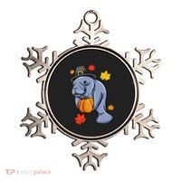 Thanksgiving Manatee Pilgrim Fall Pumpkin Dugong Ornament thumb 0