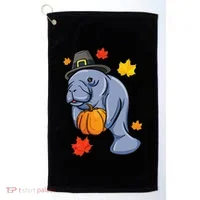 Thanksgiving Manatee Pilgrim Fall Pumpkin Dugong Golf Towel thumb 0