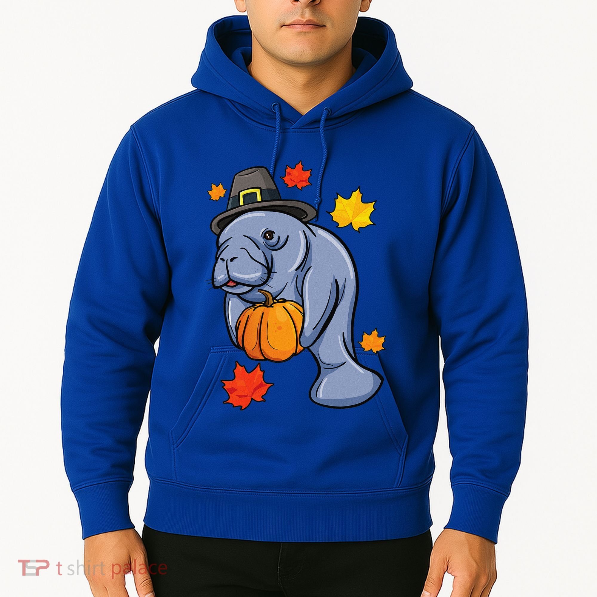 Thanksgiving Manatee Pilgrim Fall Pumpkin Dugong Hoodie