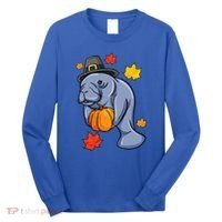Thanksgiving Manatee Pilgrim Fall Pumpkin Dugong Long Sleeve Shirt thumb 0
