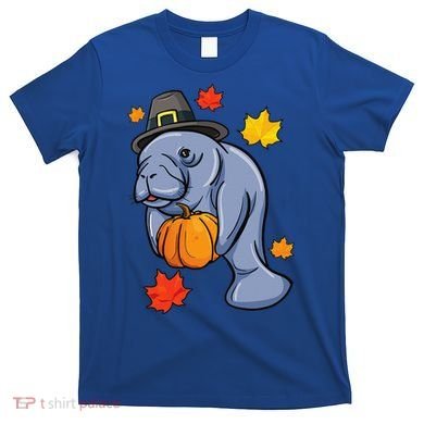 Thanksgiving Manatee Pilgrim Fall Pumpkin Dugong T-Shirt