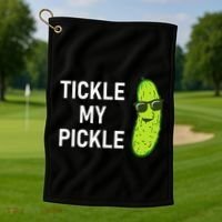 Tickle My Pickle Funny Jokes Sarcastic Golf Towel thumb 1