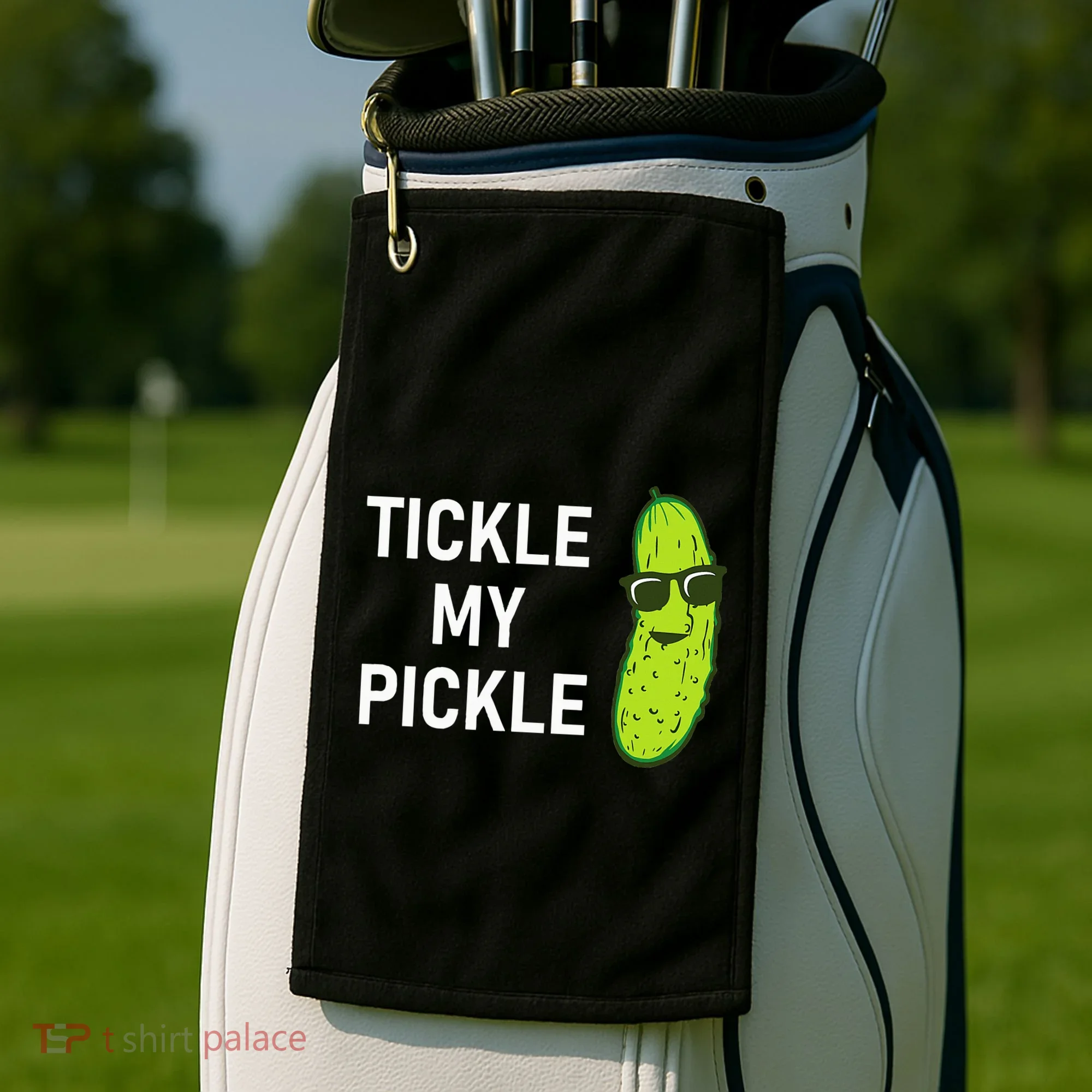 Tickle My Pickle Funny Jokes Sarcastic Golf Towel