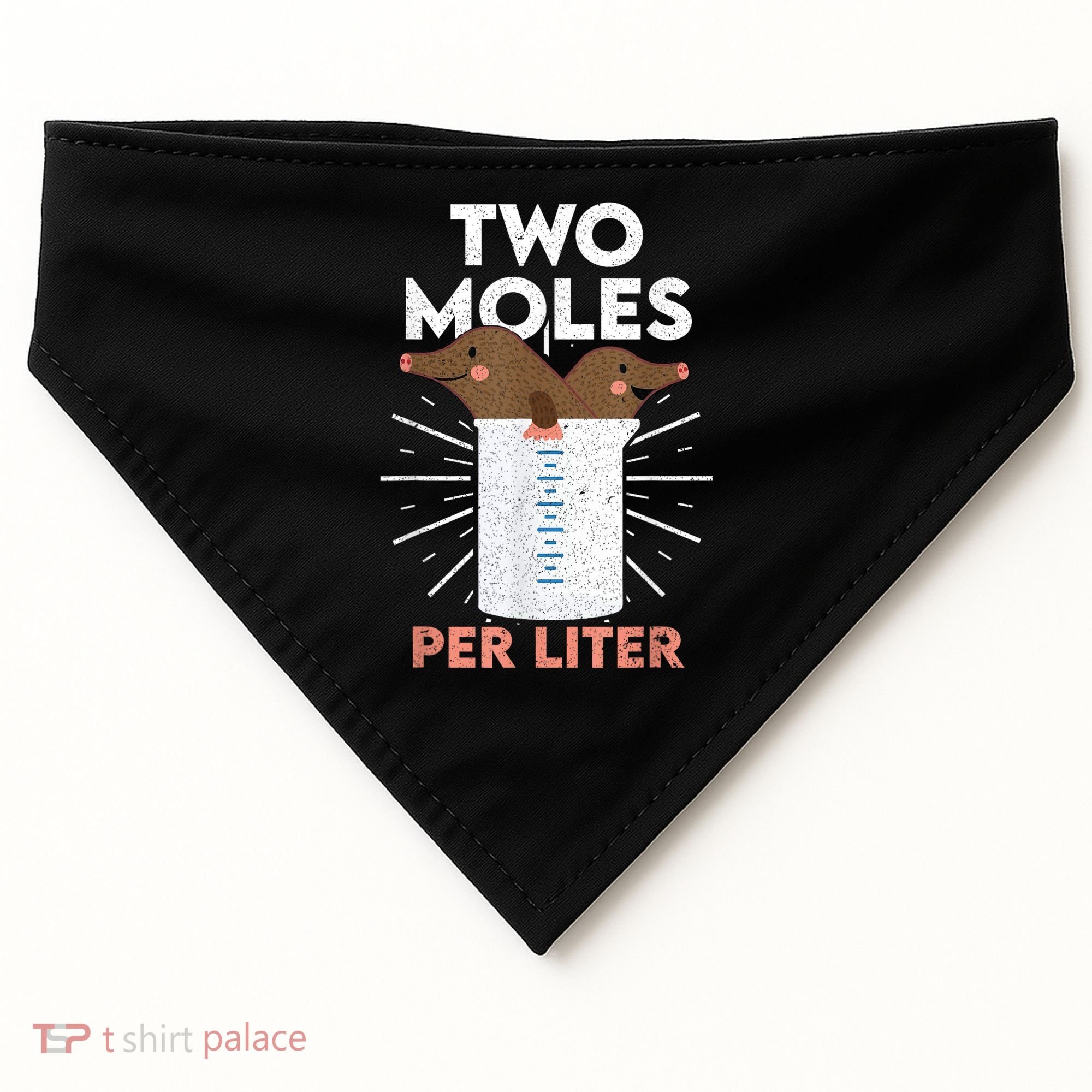 Two Moles Per Liter Funny Chemistry Science Tee USA-Made Doggie Bandana