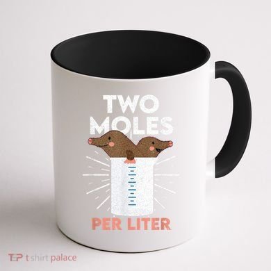 Two Moles Per Liter Funny Chemistry Science Tee Coffee Mug back