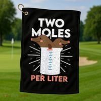 Two Moles Per Liter Funny Chemistry Science Tee Golf Towel thumb 1