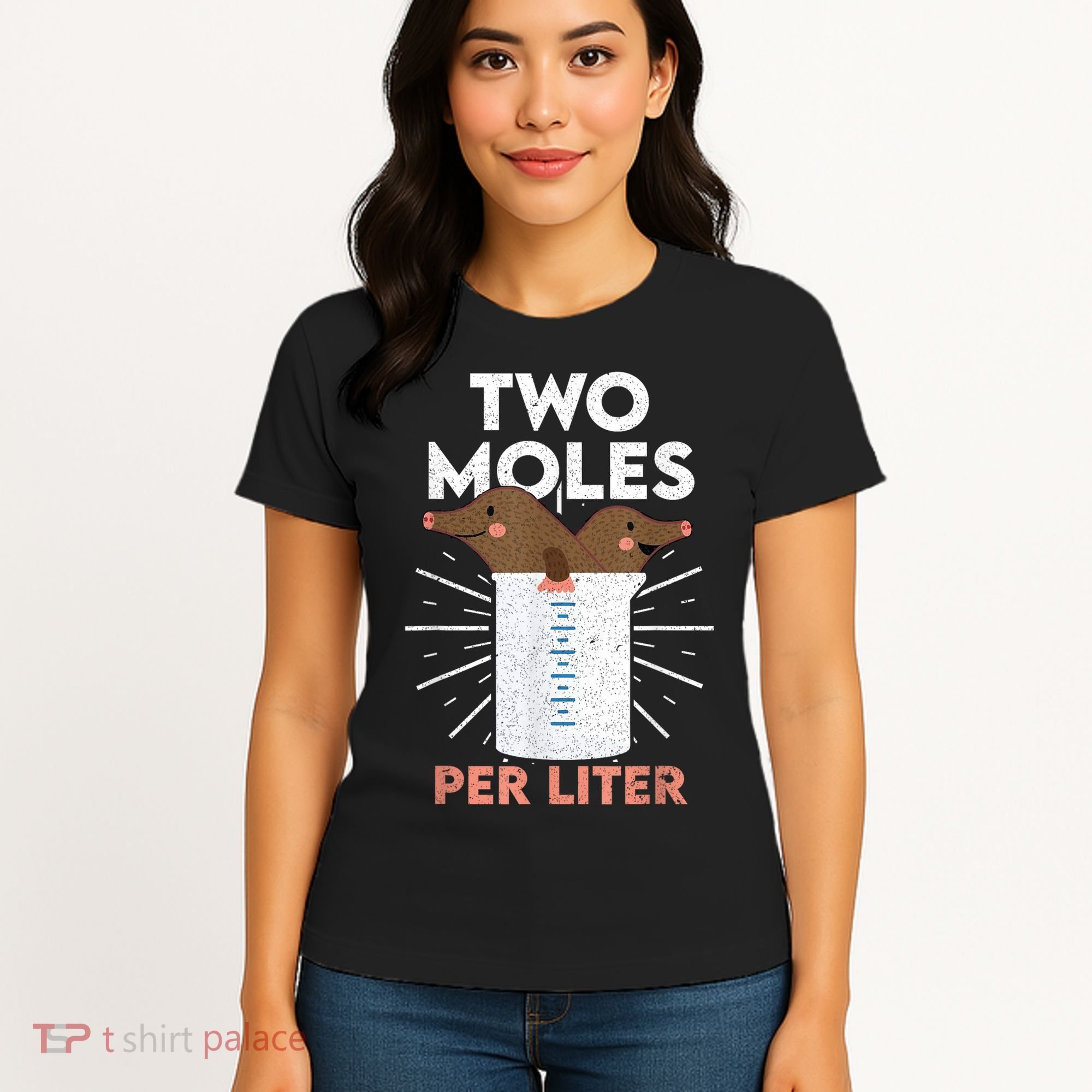 Two Moles Per Liter Funny Chemistry Science Tee Women's T-Shirt