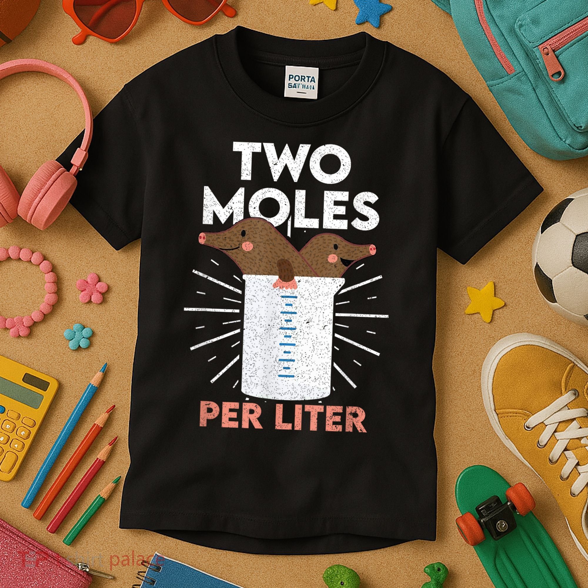 Two Moles Per Liter Funny Chemistry Science Tee Kids T-Shirt