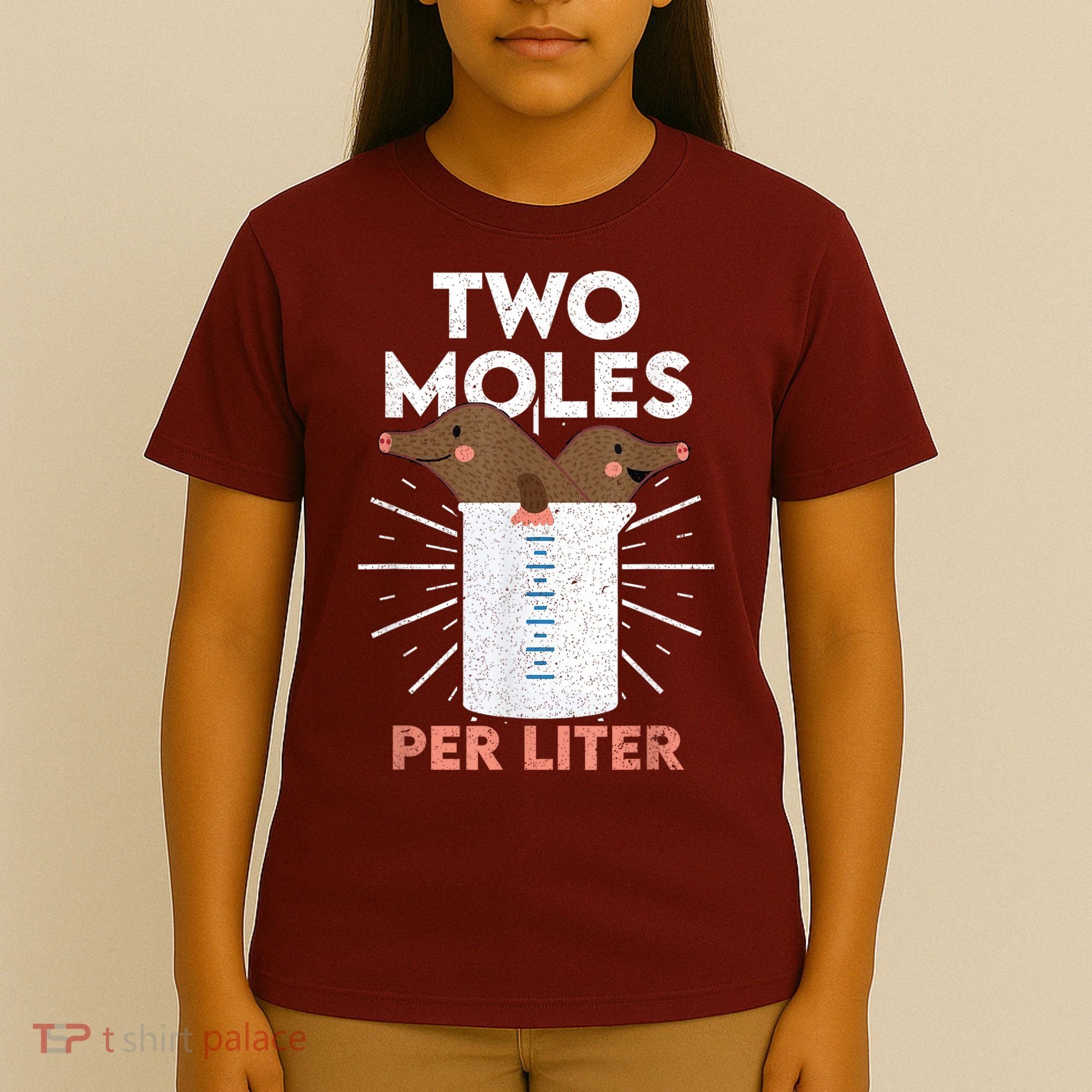 Two Moles Per Liter Funny Chemistry Science Tee T-Shirt