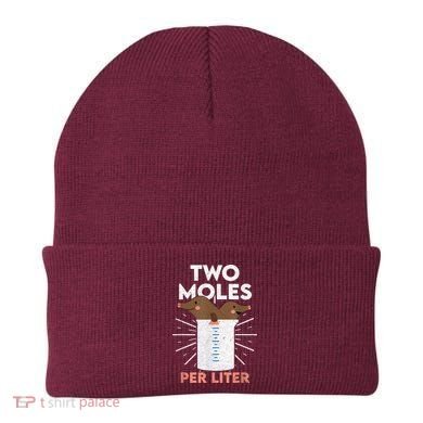 Two Moles Per Liter Funny Chemistry Science Tee Beanie
