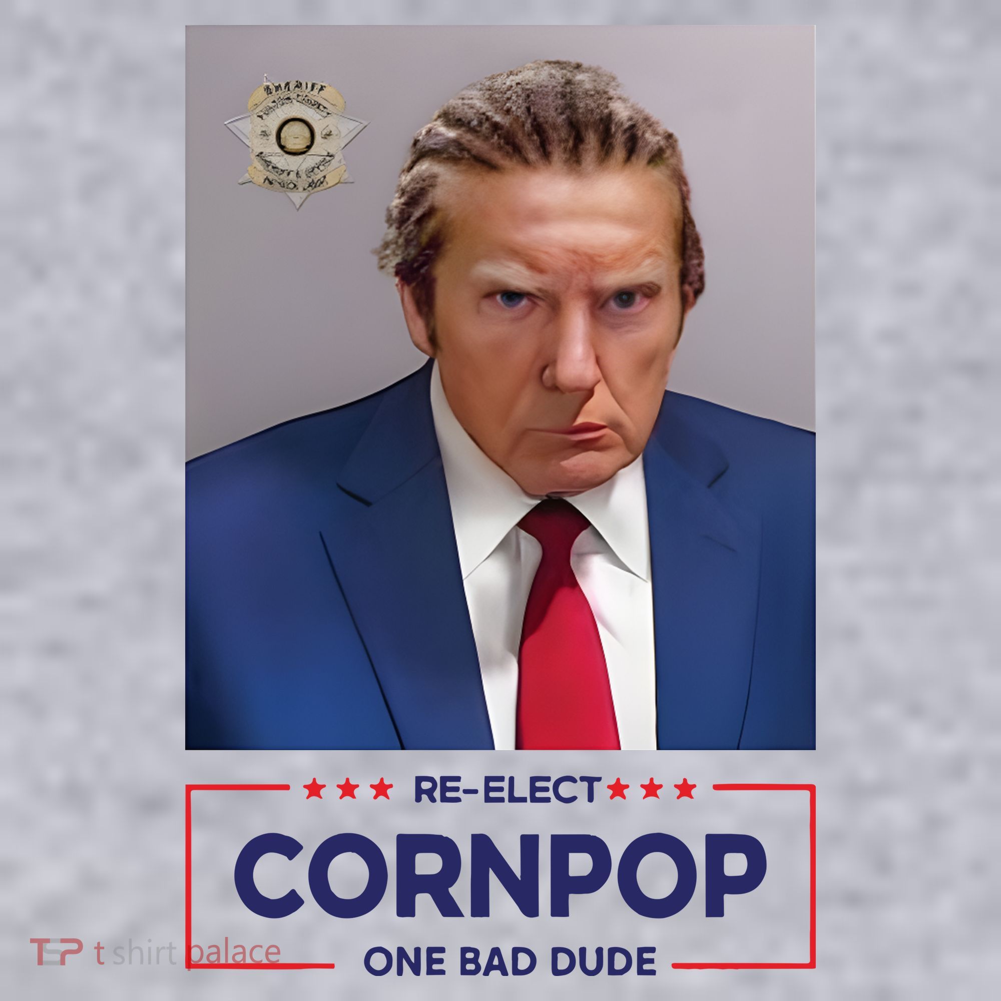 Trump Mugshot ReElect Cornpop One Bad Dude Women's Sweatshirt