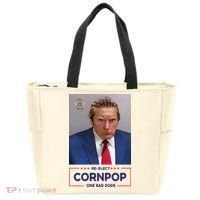 Trump Mugshot ReElect Cornpop One Bad Dude Tote Bag thumb 0