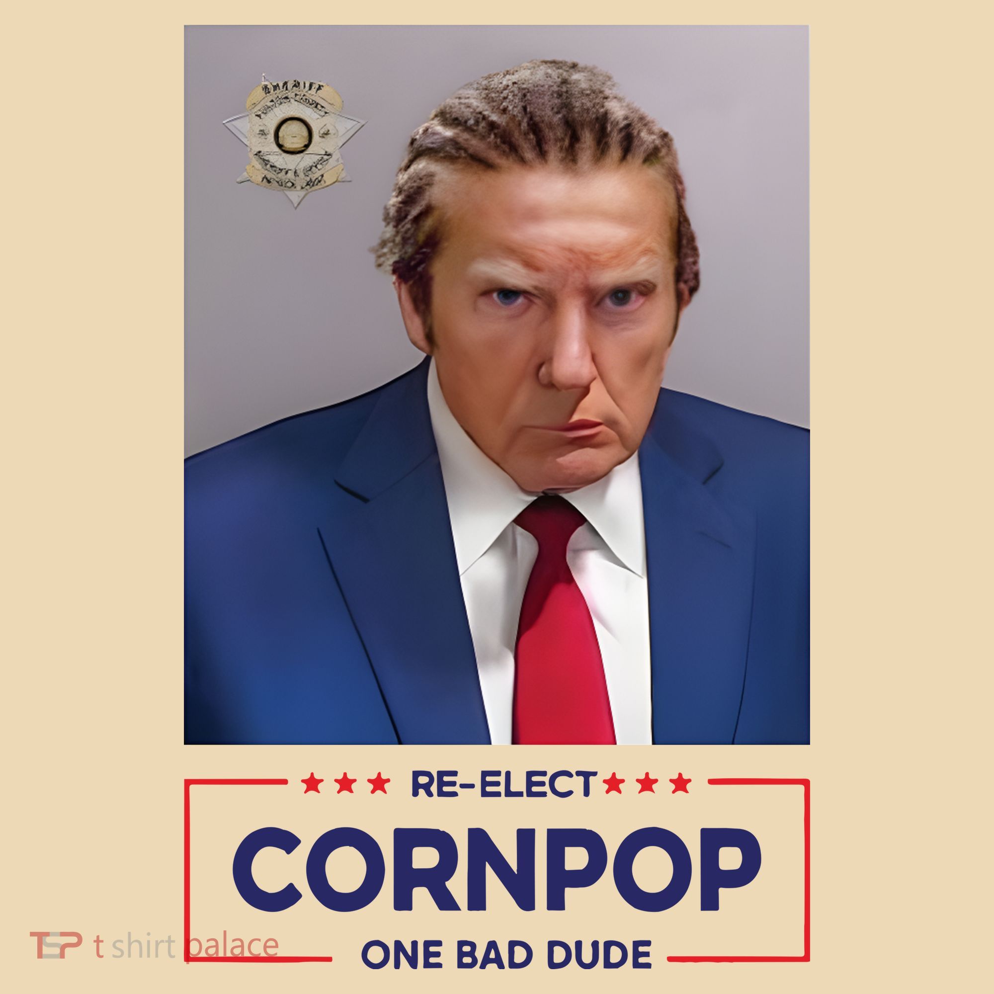 Trump Mugshot ReElect Cornpop One Bad Dude Tote Bag