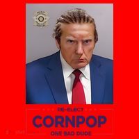 Trump Mugshot ReElect Cornpop One Bad Dude Santa Hat thumb 1