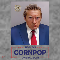 Trump Mugshot ReElect Cornpop One Bad Dude Toddler Hoodie thumb 2