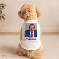 Trump Mugshot ReElect Cornpop One Bad Dude Doggie Tank thumb 2