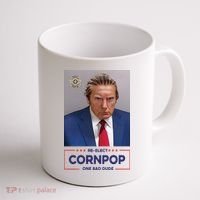 Trump Mugshot ReElect Cornpop One Bad Dude Coffee Mug thumb 1