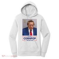 Trump Mugshot ReElect Cornpop One Bad Dude Women's Hoodie thumb 0