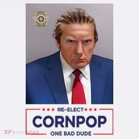 Trump Mugshot ReElect Cornpop One Bad Dude Women's Hoodie thumb 2